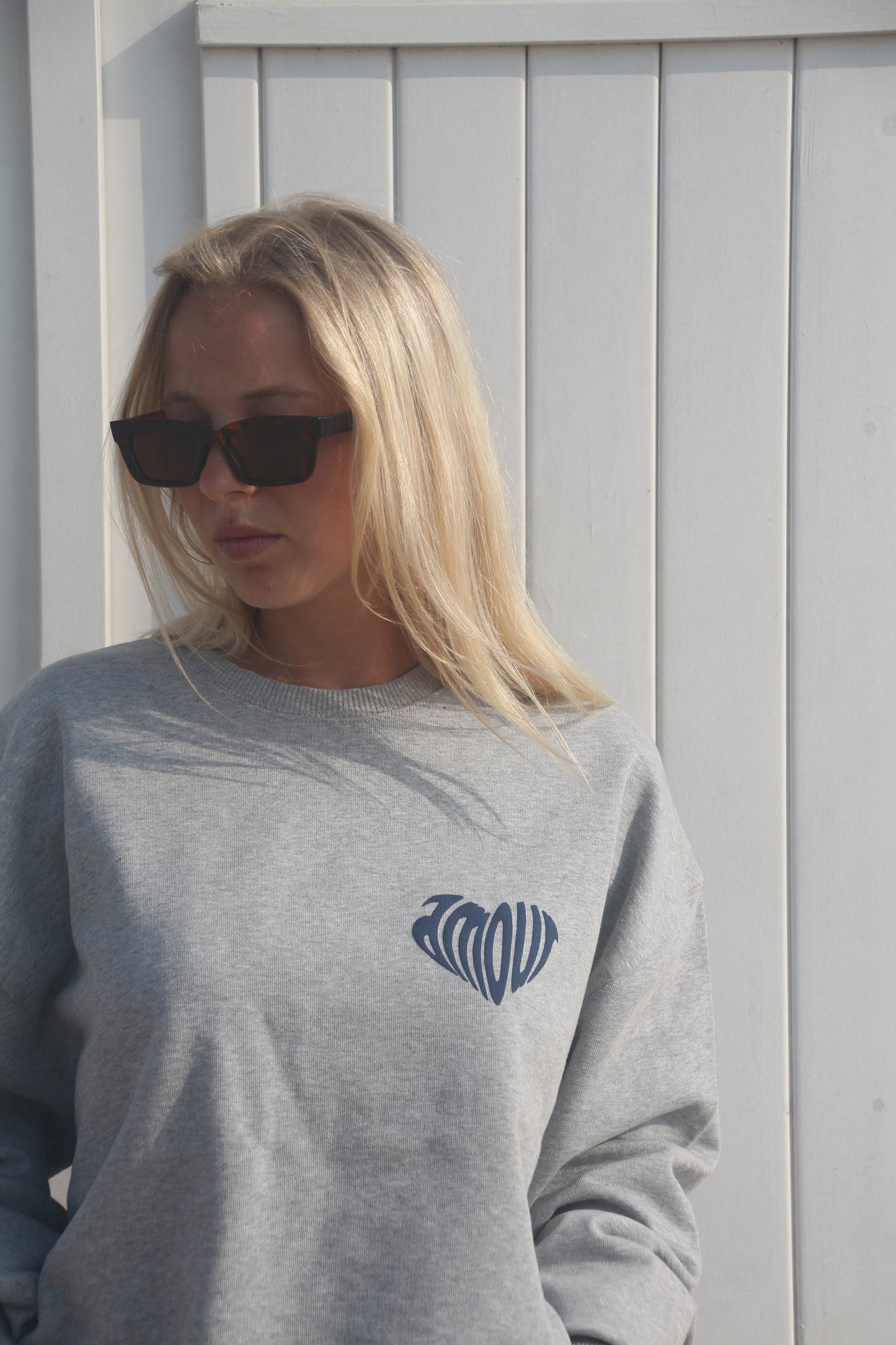 Amour Antwerp Grey Heart Crewneck